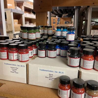 Shelf 16 Inventory Angelus Acrylic Leather Paint Approximately 1,200 One Ounce Bottles