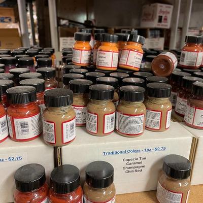 Shelf 16 Inventory Angelus Acrylic Leather Paint Approximately 1,200 One Ounce Bottles