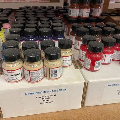Shelf 17 Inventory Angelus Acrylic Leather Paint Approximately 1,200 One Ounce Jars