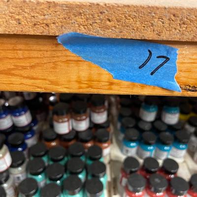 Shelf 17 Inventory Angelus Acrylic Leather Paint Approximately 1,200 One Ounce Jars