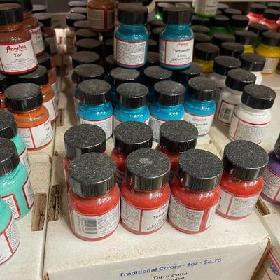 Shelf 18 Inventory Angelus Acrylic Leather Paint Approximately 1,200 One Ounce Bottles