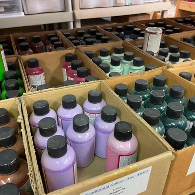 Shelf 20 Inventory Angelus Acrylic Leather Paint Approximately 400 Four Ounce Bottles