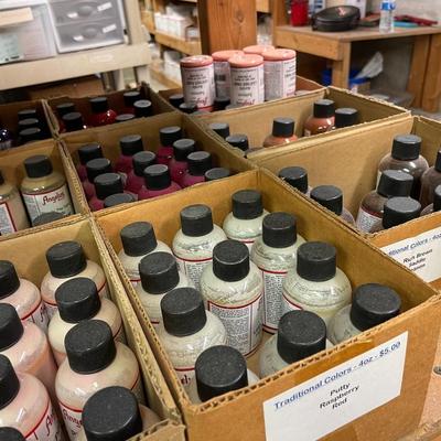 Shelf 20 Inventory Angelus Acrylic Leather Paint Approximately 400 Four Ounce Bottles