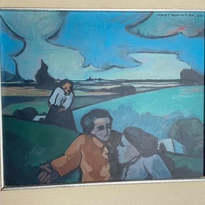 Juan Mastromatteo artwork featuring 3 people, blues & greens