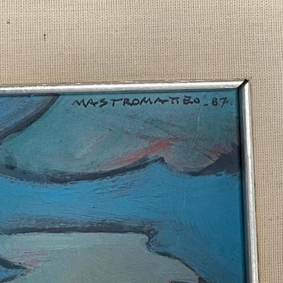 Juan Mastromatteo artwork featuring 3 people, blues & greens