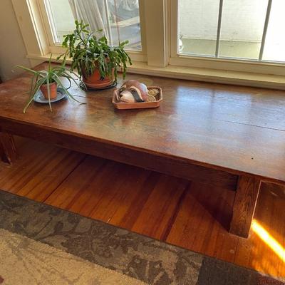 Vintage Slab Window Table 70"