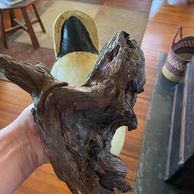 Folk Art Mallard Duck Signed Wojack Possibly Gourd Art