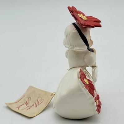 Vintage Napco Poinsettia Girl Figurine