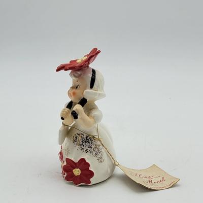Vintage Napco Poinsettia Girl Figurine