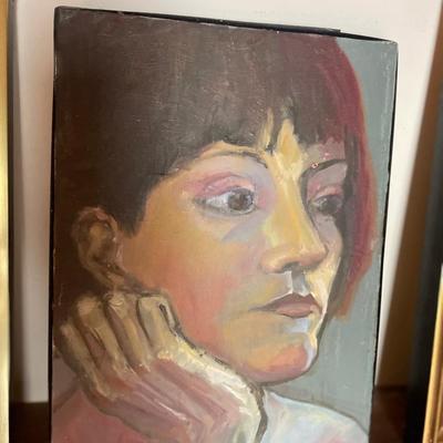 Original painting by Karen Morrow, Lady with Short Hair.