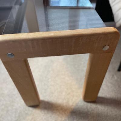 Wood & Smoked Glass Side Table