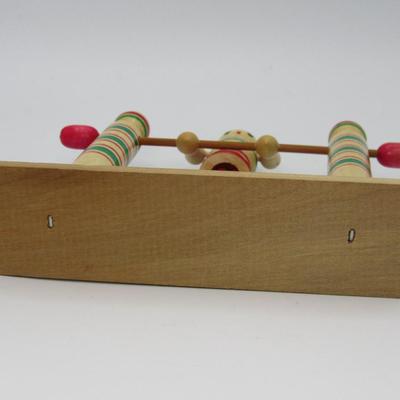 Japanese Wooden Yajirou Acrobat Toy Folk Art Twirling Toy