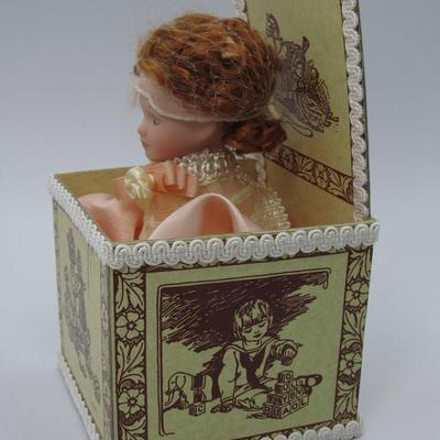 Vintage Porcelain Doll in Cardboard Box Collectible Figurine