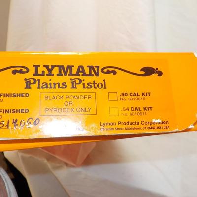 Lymans Plains precussion black powder 50cal. pistol. ( NEW). . est. $110 to $300.
