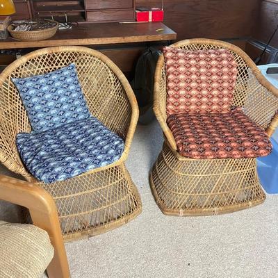 2 Rattan Chairs w cushions