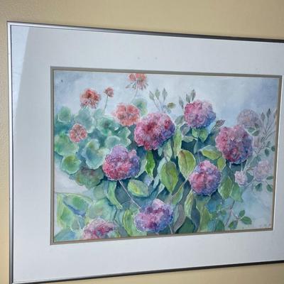 Karen Morrow - painting of geraniums.