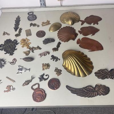 Assorted vintage metal sample pieces lot.