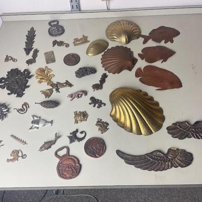 Assorted vintage metal sample pieces lot.