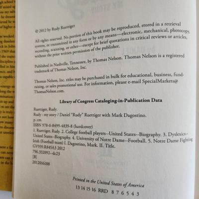 Rudy, My Story - by Daniel "Rudy" Ruettiger - Autographed