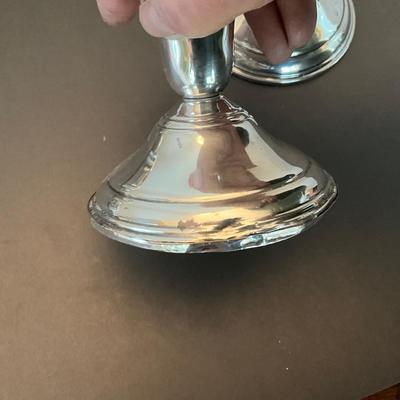 DR2222 Sterling Weighted Candlesticks, Baby Cups, and Nickel Silver Basket