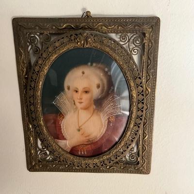 F2225 Lot of Three Antique Hand painted Portraits