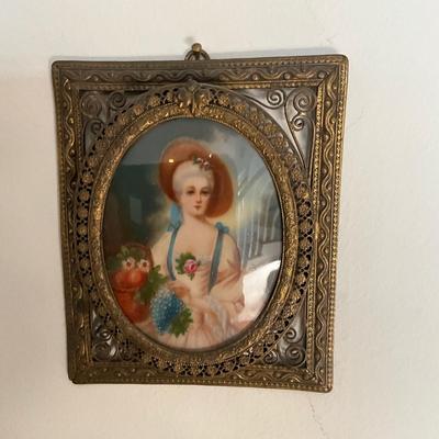 F2225 Lot of Three Antique Hand painted Portraits