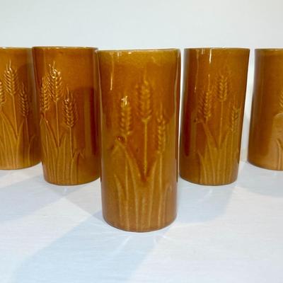 1950's Rosemeade Wheat Tumblers - Set of 5 - EXTREMELY RARE