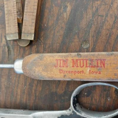 ADVERTISING ICE PICK-VINTAGE HAND DRILL -FOLDING YARDSTICK AND MORE