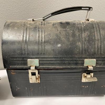 Vintage lunch box and metal lock box