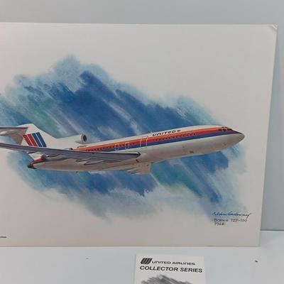 United Airlines 1964 Boeing 727 100 Airplane Plane Aviation Airport Print