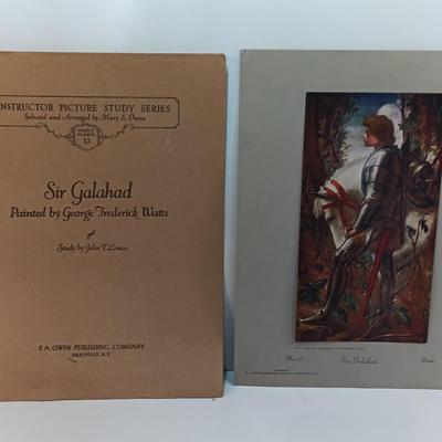 Sir Galahad print by George Frederick Watts Vintage Instructor Picture Study Series Art Prints subject number 13