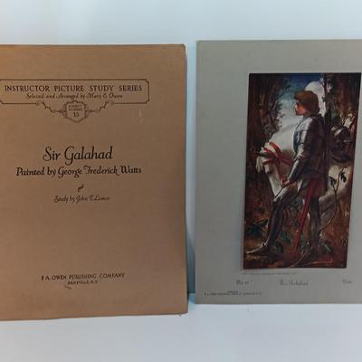 Sir Galahad print by George Frederick Watts Vintage Instructor Picture Study Series Art Prints subject number 13