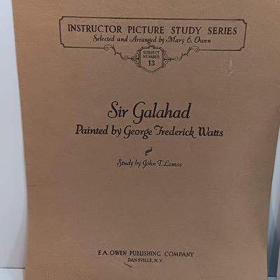 Sir Galahad print by George Frederick Watts Vintage Instructor Picture Study Series Art Prints subject number 13
