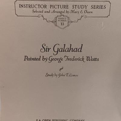 Sir Galahad print by George Frederick Watts Vintage Instructor Picture Study Series Art Prints subject number 13