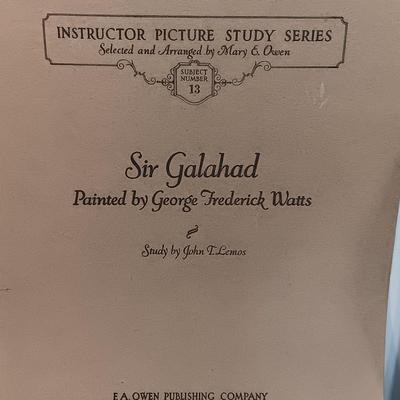 Sir Galahad print by George Frederick Watts Vintage Instructor Picture Study Series Art Prints subject number 13