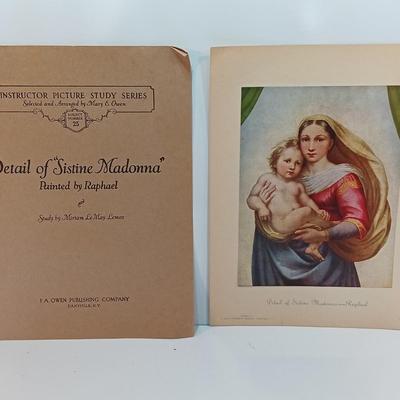 Sistine Madonna print by Raphael Vintage Instructor Picture Study Series Art Prints subject number 21