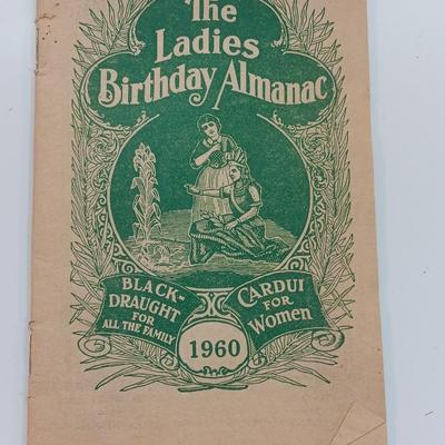 Three vintage booklets - Longfellow Birthday Book 1906 - Ladies Almanac 1960 - and Flower Calendar 1948