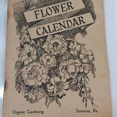 Three vintage booklets - Longfellow Birthday Book 1906 - Ladies Almanac 1960 - and Flower Calendar 1948