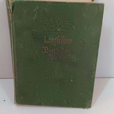 Three vintage booklets - Longfellow Birthday Book 1906 - Ladies Almanac 1960 - and Flower Calendar 1948