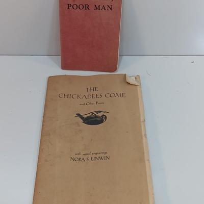 Two RARE books / Bindings Rich Man, Poor Man & The Chickadees Come and other Poems Signed - First Edition - 1977