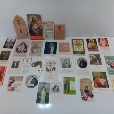 Large lot of Vintage Prayer cards - Light switch cover - Catholic Religious