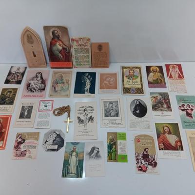 Large lot of Vintage Prayer cards - Light switch cover - Catholic Religious