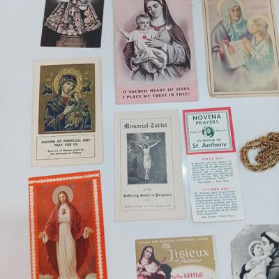 Large lot of Vintage Prayer cards - Light switch cover - Catholic Religious