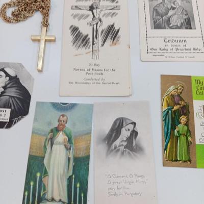 Large lot of Vintage Prayer cards - Light switch cover - Catholic Religious