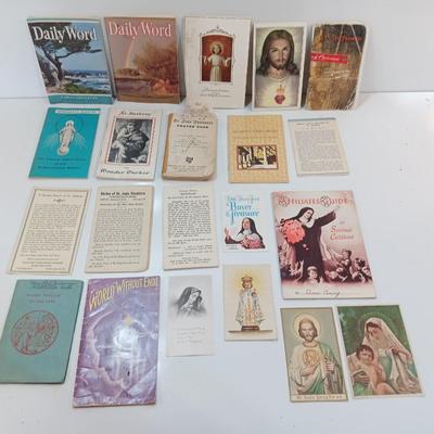Large lot of Vintage Prayer cards- booklets - pamphlets Catholic Religious cards