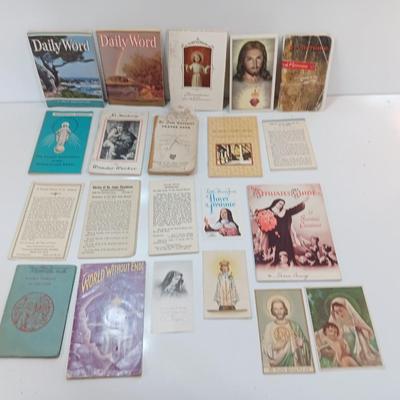 Large lot of Vintage Prayer cards- booklets - pamphlets Catholic Religious cards