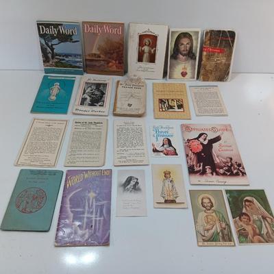 Large lot of Vintage Prayer cards- booklets - pamphlets Catholic Religious cards