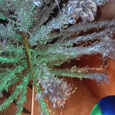 Vintage Aluminum 6 foot Evergleam Christmas tree with Color wheel