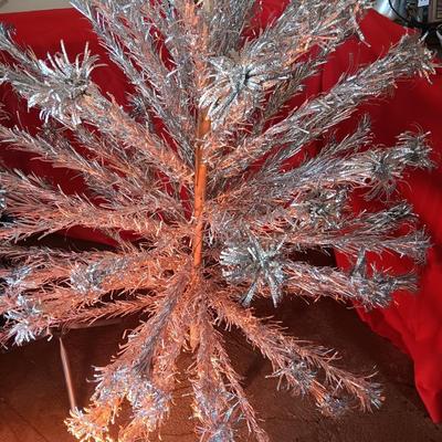 Vintage Aluminum 6 foot Evergleam Christmas tree with Color wheel
