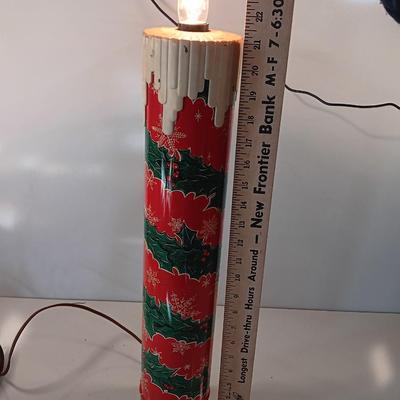 VINTAGE POLORON GIANT HOLIDAY METAL CANDLE BLOW MOLD 1 of 2